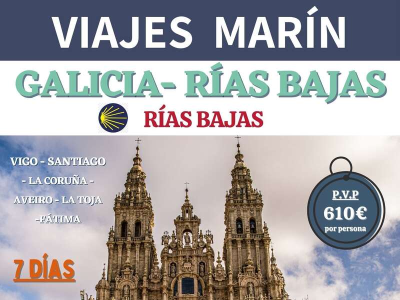 🦀GALIC�A - R�AS BAJAS ⛪ -Del 4 al 11 de julio 🚌
